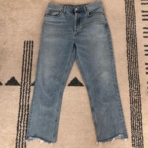 AGOLDE Riley High Rise Straight Crop Jeans